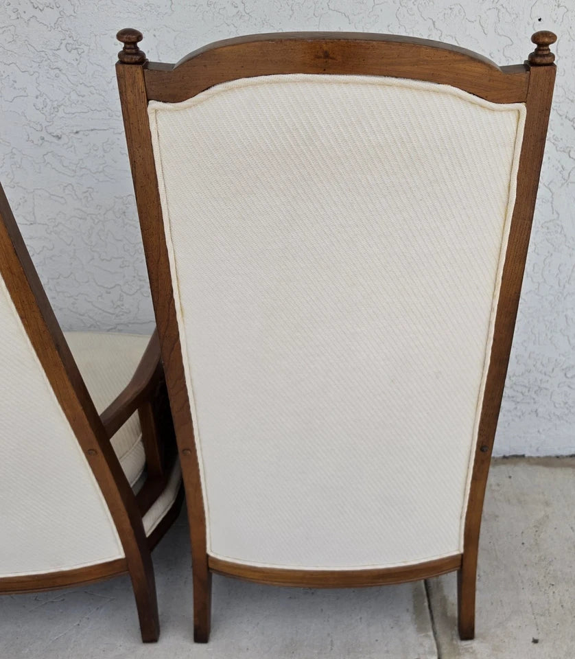 Vintage 1960s Italian Hollywood Regency High Back Lounge Armchairs Pair