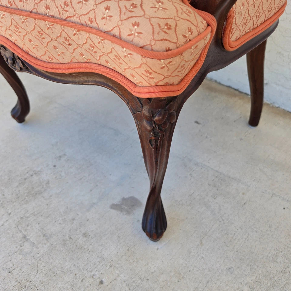 19th Century Antique Art Nouveau Edwardian Carved Walnut Armchair