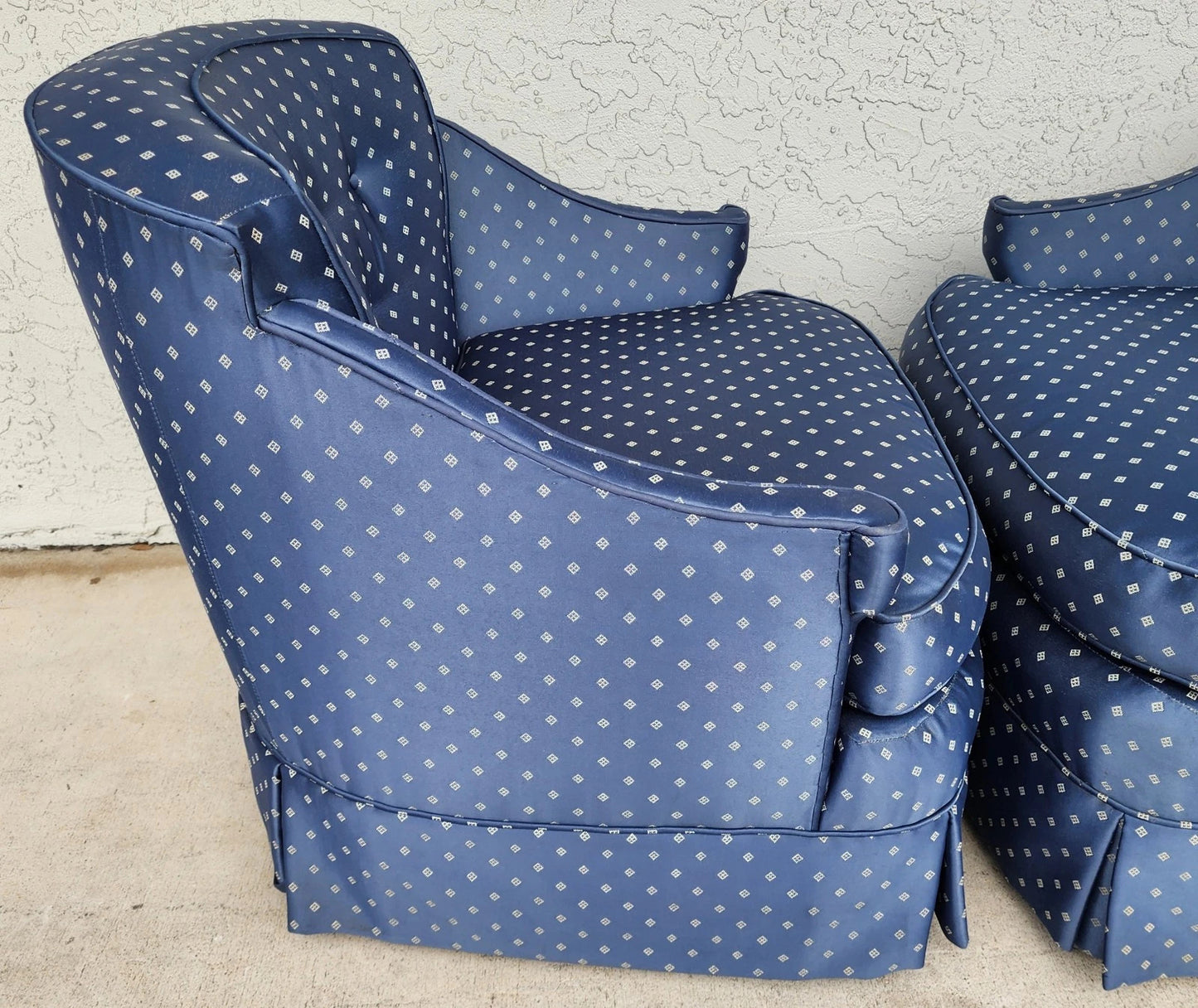 Vintage Hollywood Regency Accent Slipper Chairs Pair