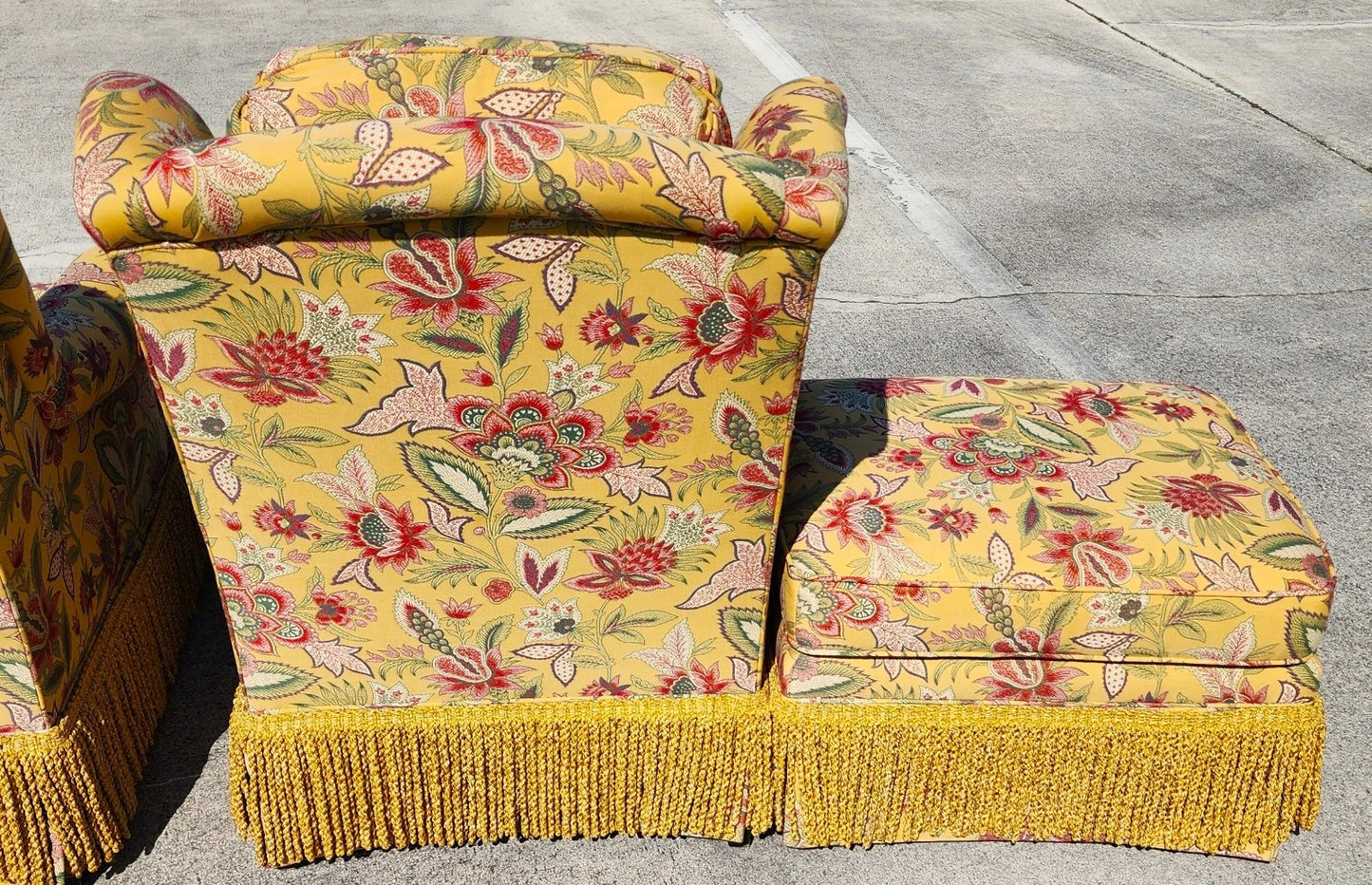 Taylor King Wingback Lounge Chairs & Ottomans Pair