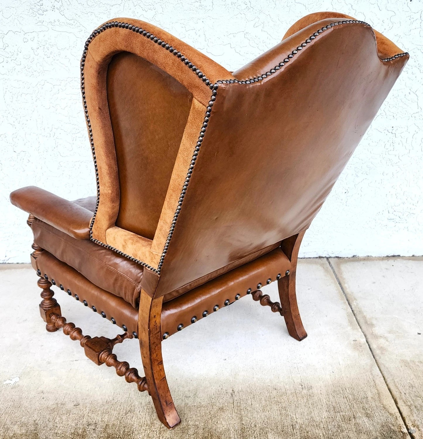 Century Furniture Leather Wingback Club Chair