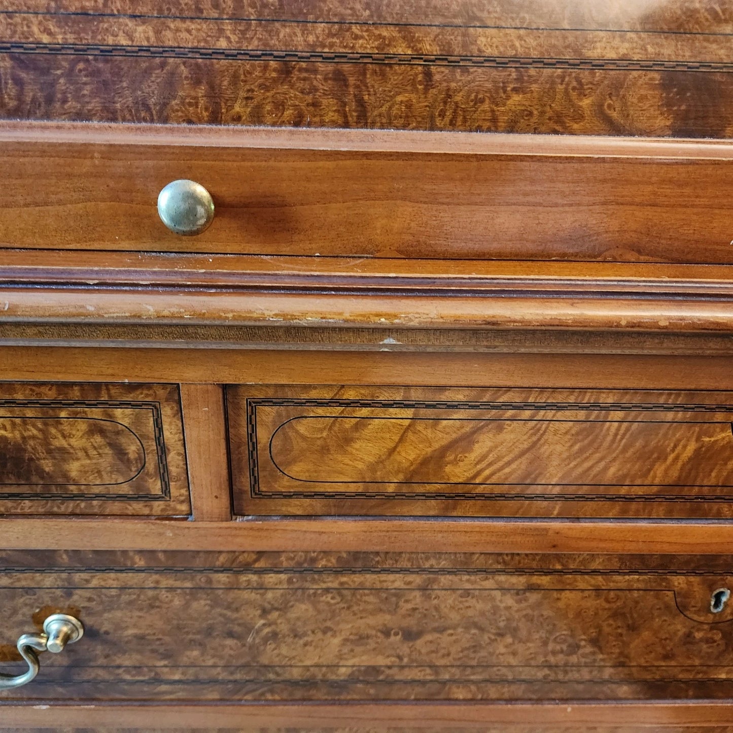 Antique Georgian Burlwood Roll Top Desk