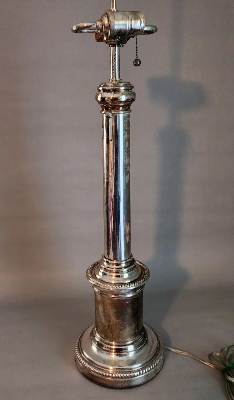 Ralph Lauren Silvered Brass Table Lamp & Shade