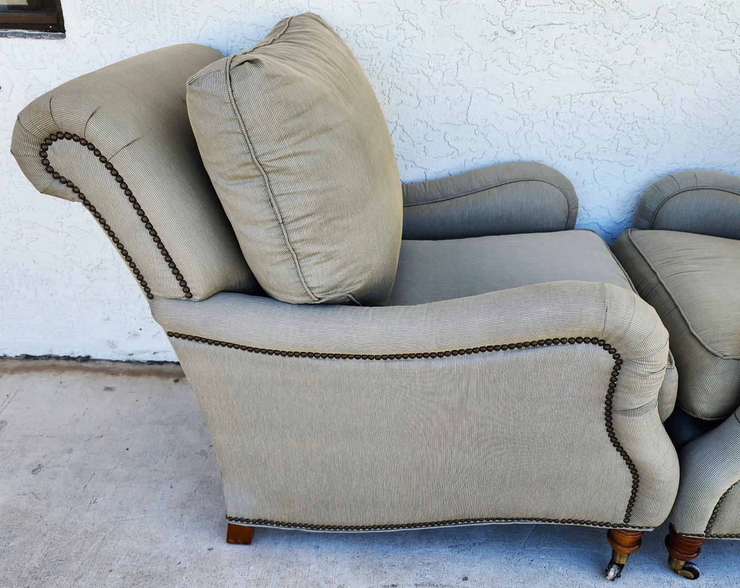 Vanguard Craftwork English Club Chairs & Ottoman