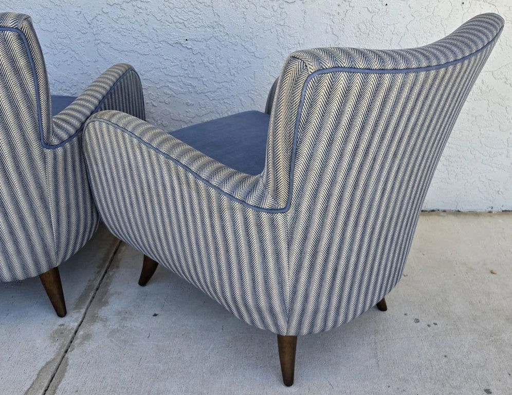 1950s MCM Edward Wormley Gio Ponti Style Armchairs Set of 4