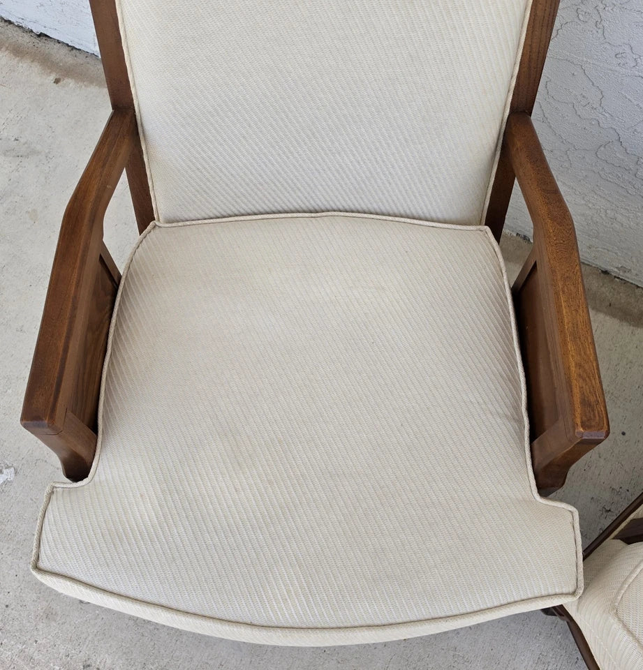 Vintage 1960s Italian Hollywood Regency High Back Lounge Armchairs Pair