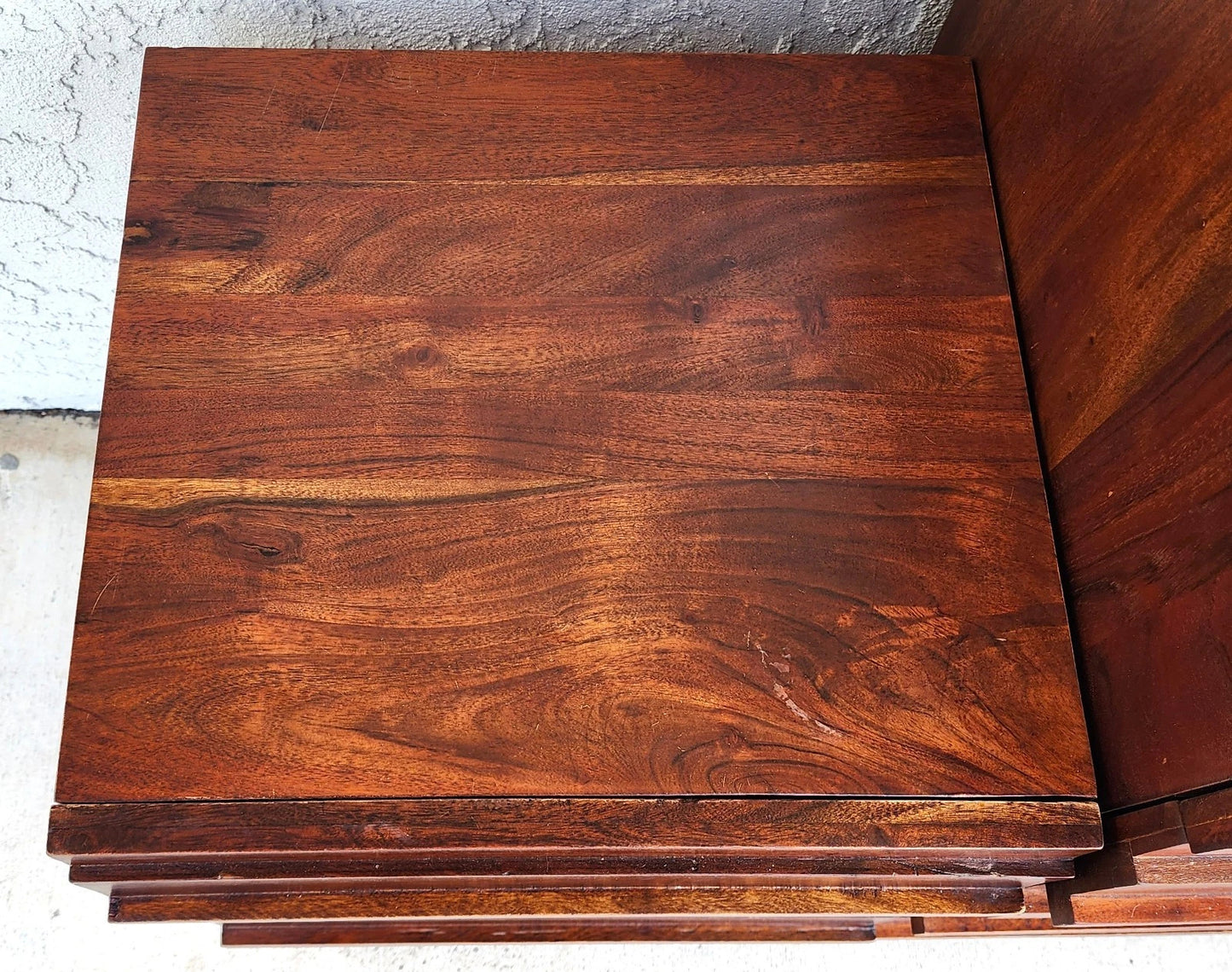 MCM Solid Exotic Wood Bachelor Chest & Nightstands Bedroom Suite