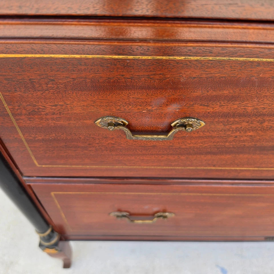 Rway French Empire Commode Dresser Buffet with Glass Top