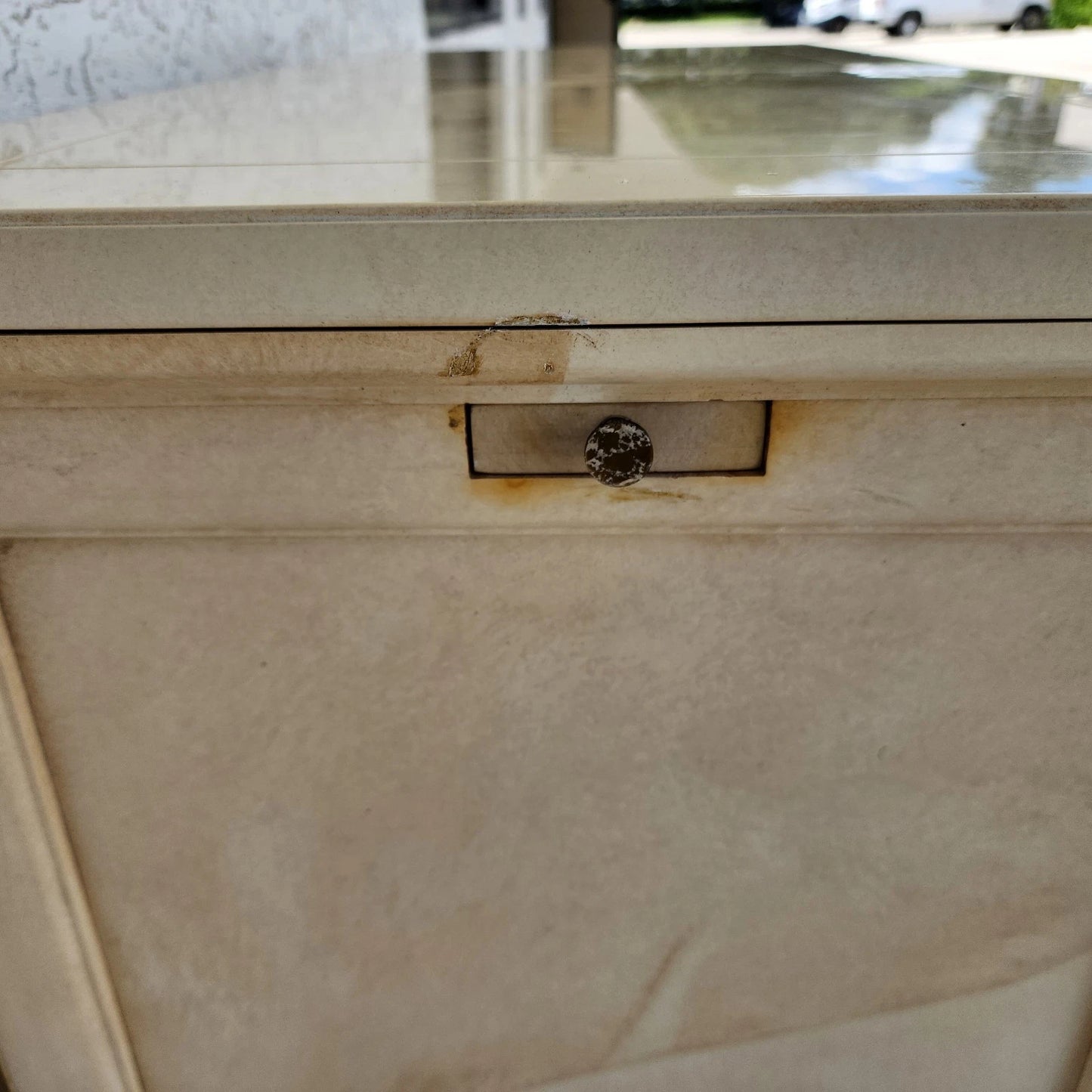 Vtg HENREDON by Roy Coleman Lacquered Bar Buffet Faux Goat Skin Asian Style