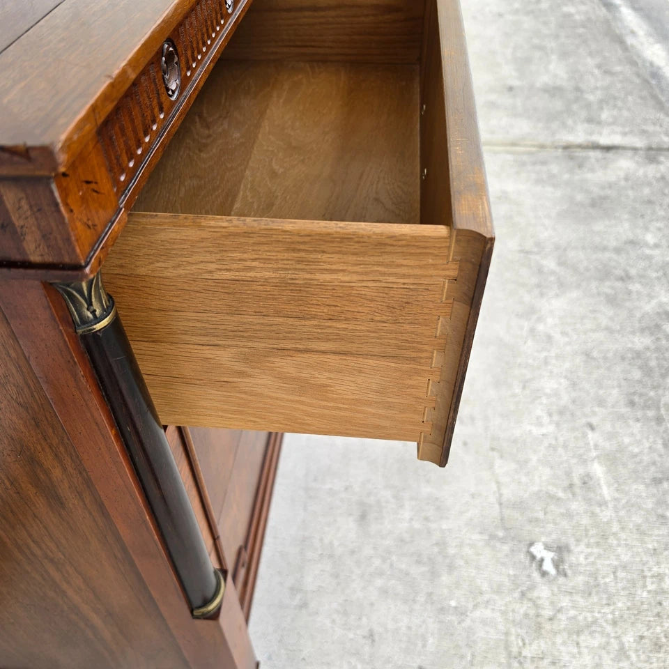 Vintage Baker French Empire Directoire Walnut Lowboy Dresser 1960s