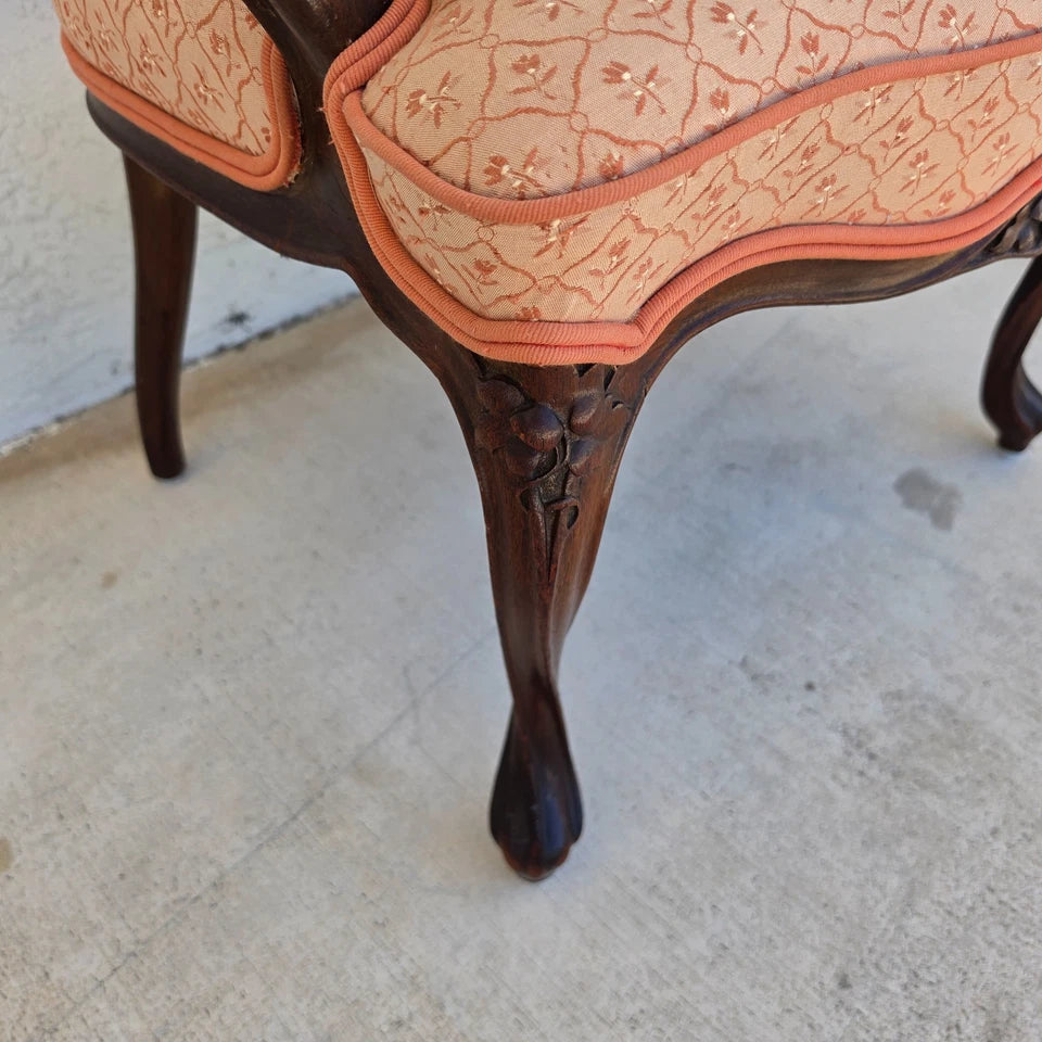 19th Century Antique Art Nouveau Edwardian Carved Walnut Armchair