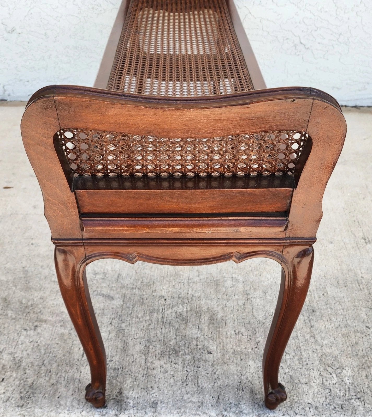 Vintage French Country Cane Bench