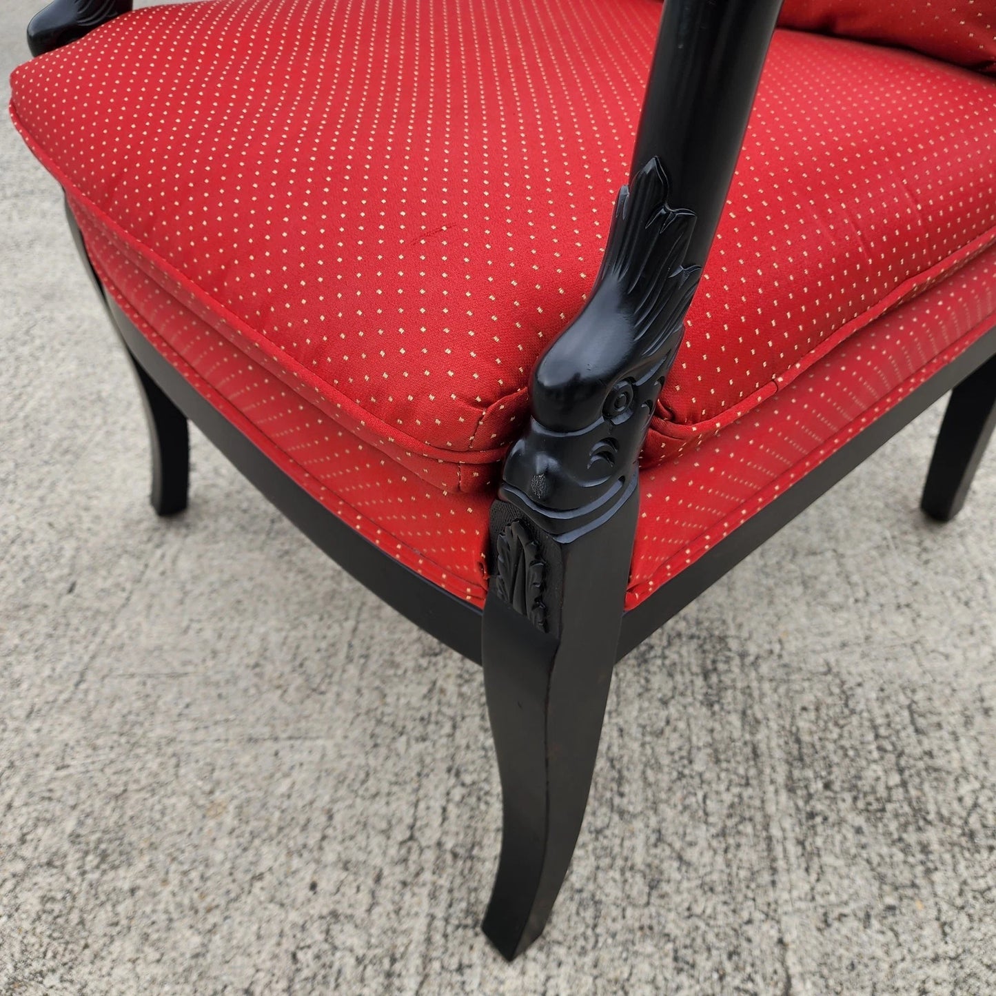 Ethan Allen French Empire Dolphin Armchair