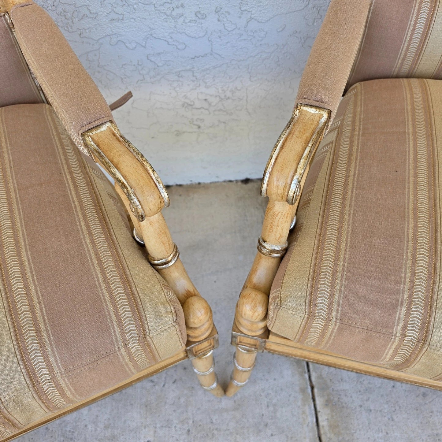 Century Furniture Regency Cane Seat Armchairs Pair