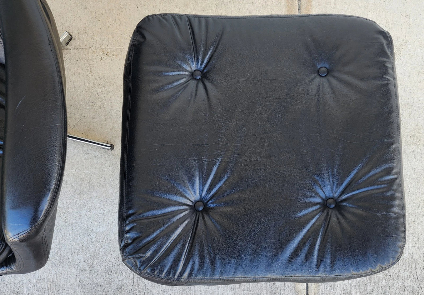 MCM Selig Swedish Modernist Leather Chair & Ottoman 1970s