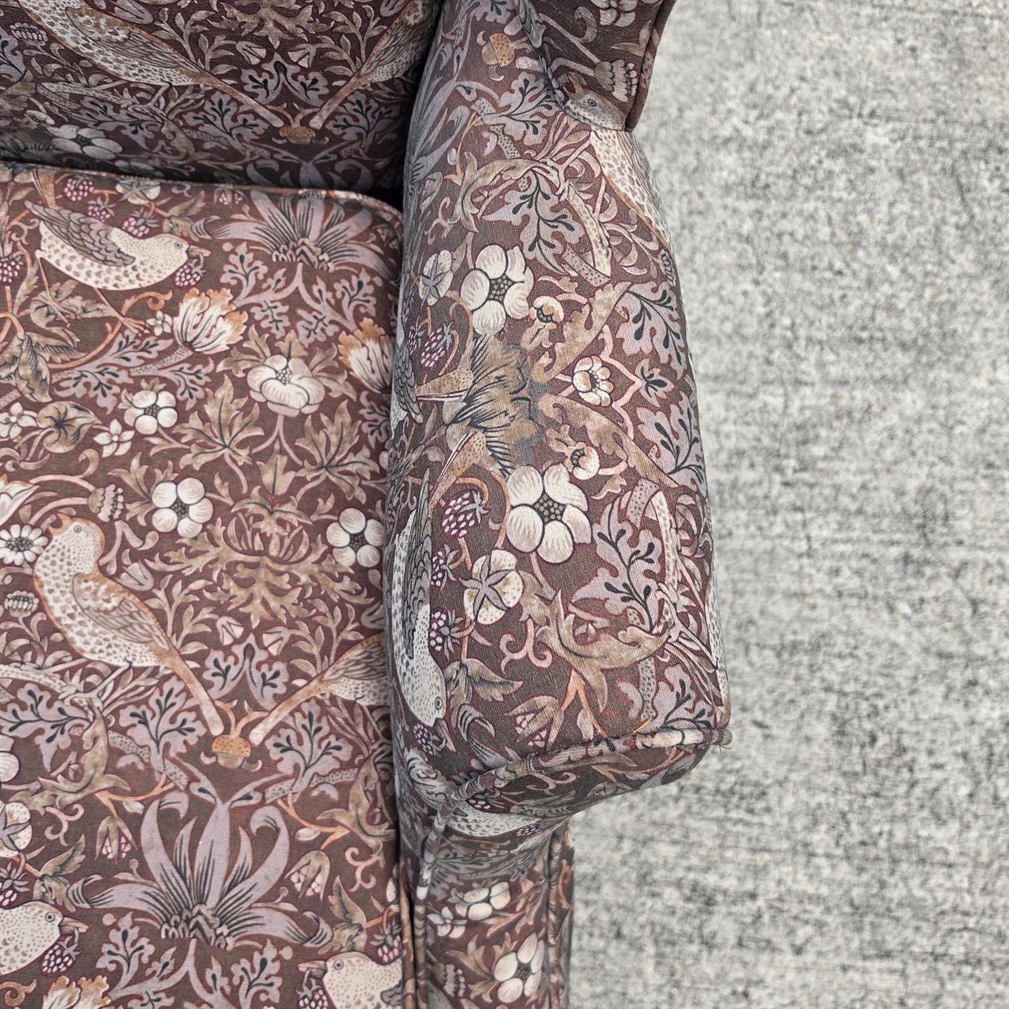 Vintage Hickory Chair Co Wingback William Morris Strawberry Thief Fabric