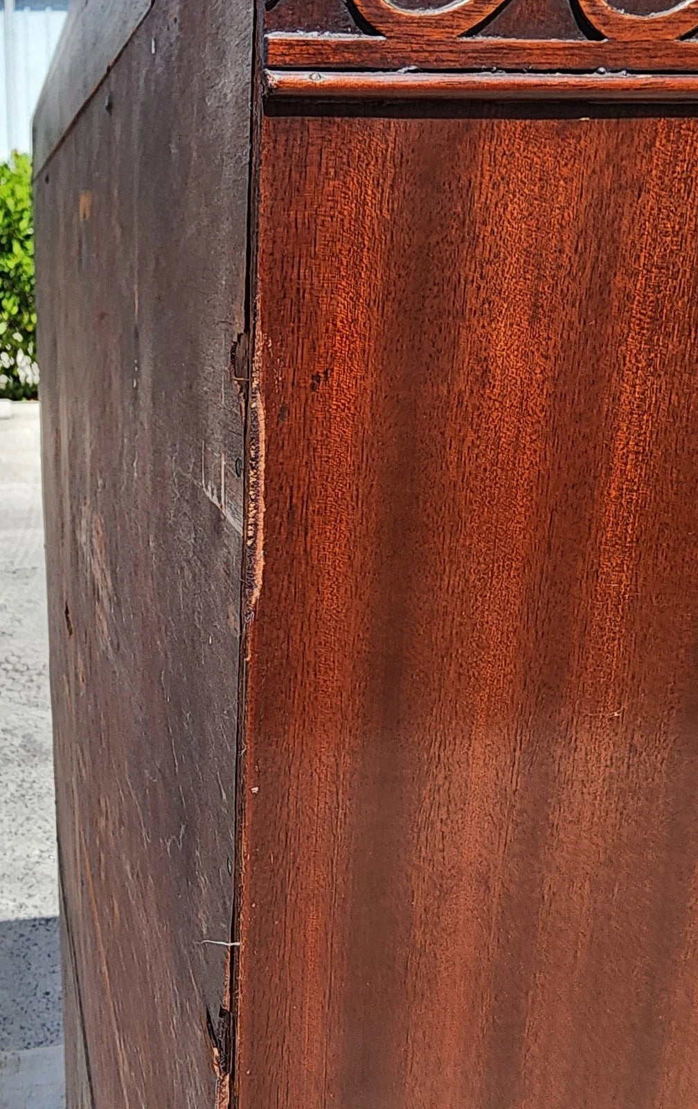 Antique Georgian Flame Mahogany Block Front Highboy Dresser