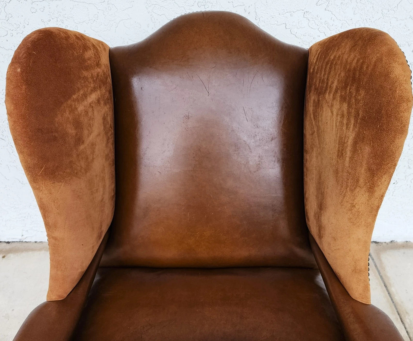 Century Furniture Leather Wingback Club Chair