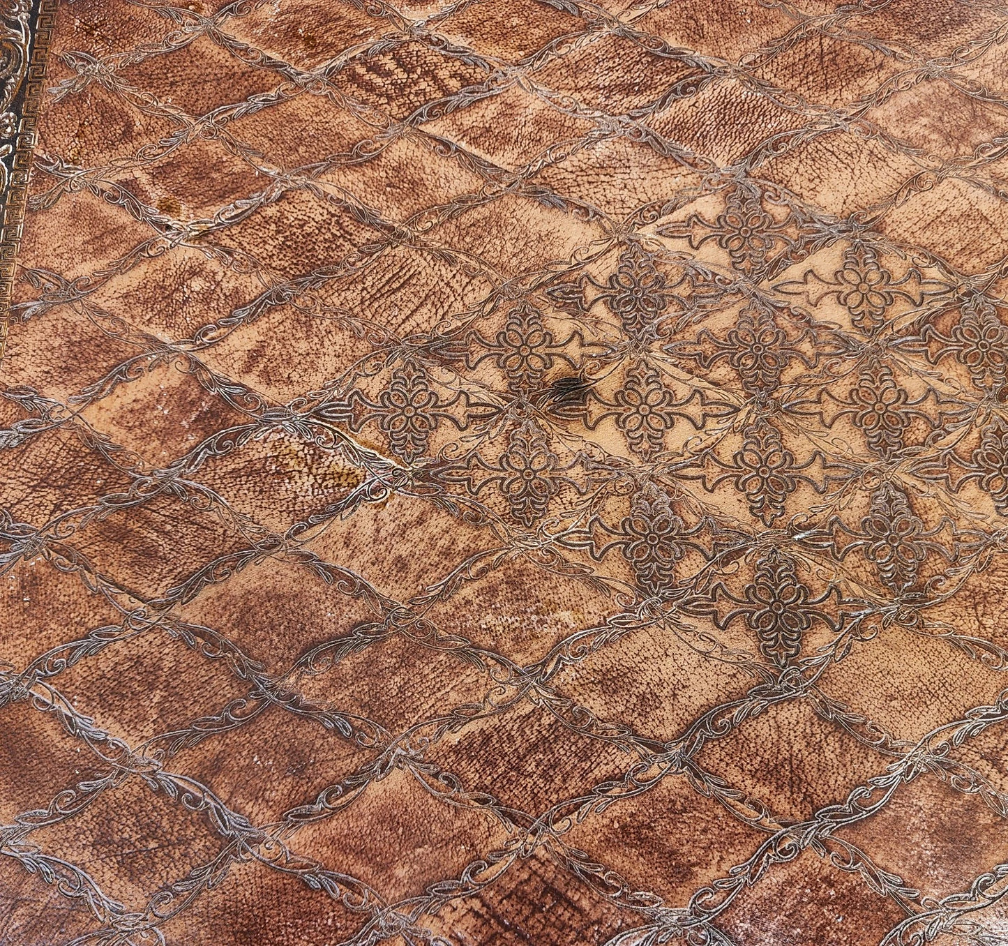 Theodore Alexander Leather Wrapped Side Accent Table