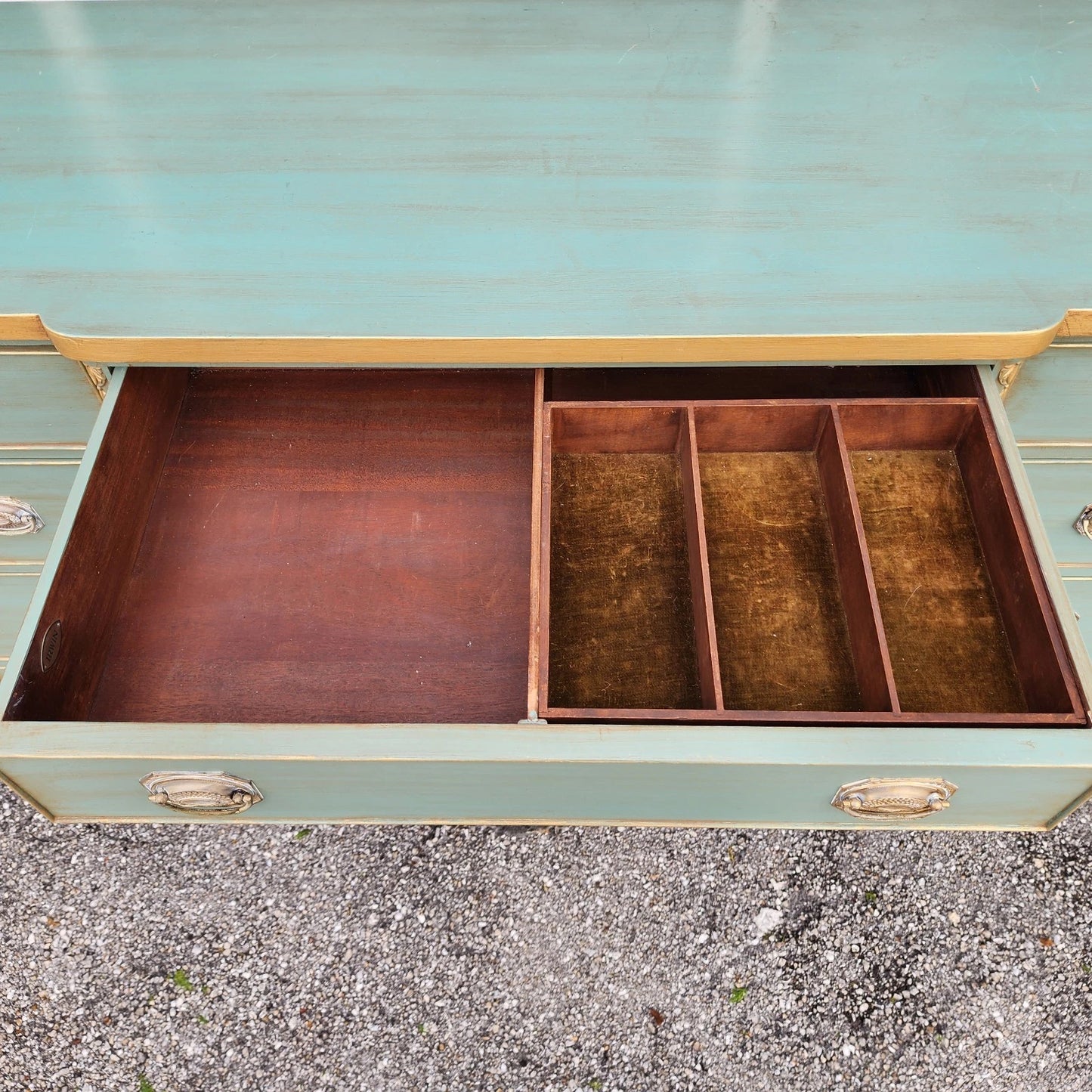 Antique IRWIN French Country Buffet Sideboard Bar Rolling