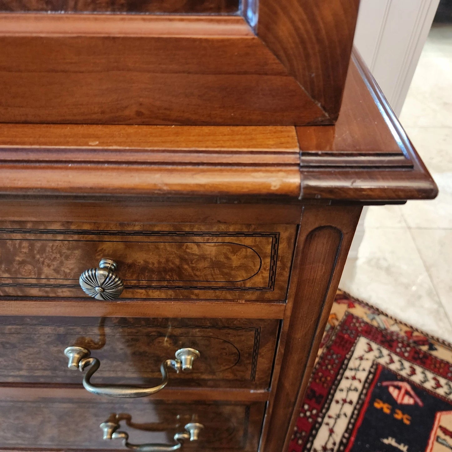 Antique Georgian Burlwood Roll Top Desk