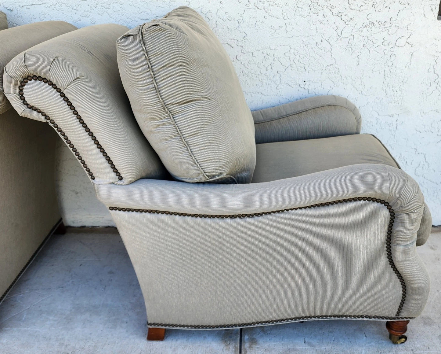 Vanguard Craftwork English Club Chairs & Ottoman