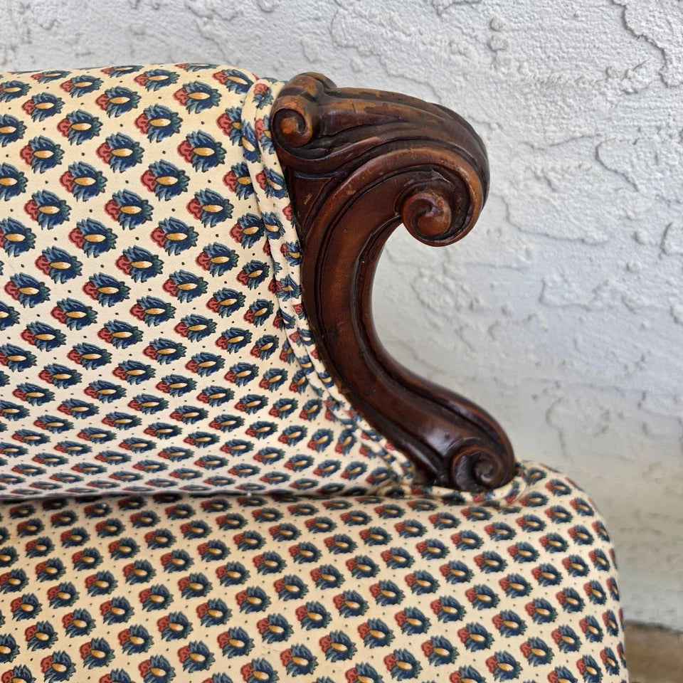 Pair of Antique French Provincial Louis XV Walnut Bergere Armchairs