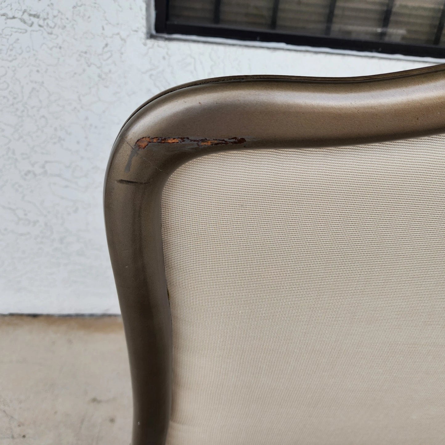 Vintage French Louis XV Armchairs Damask Linen Pair