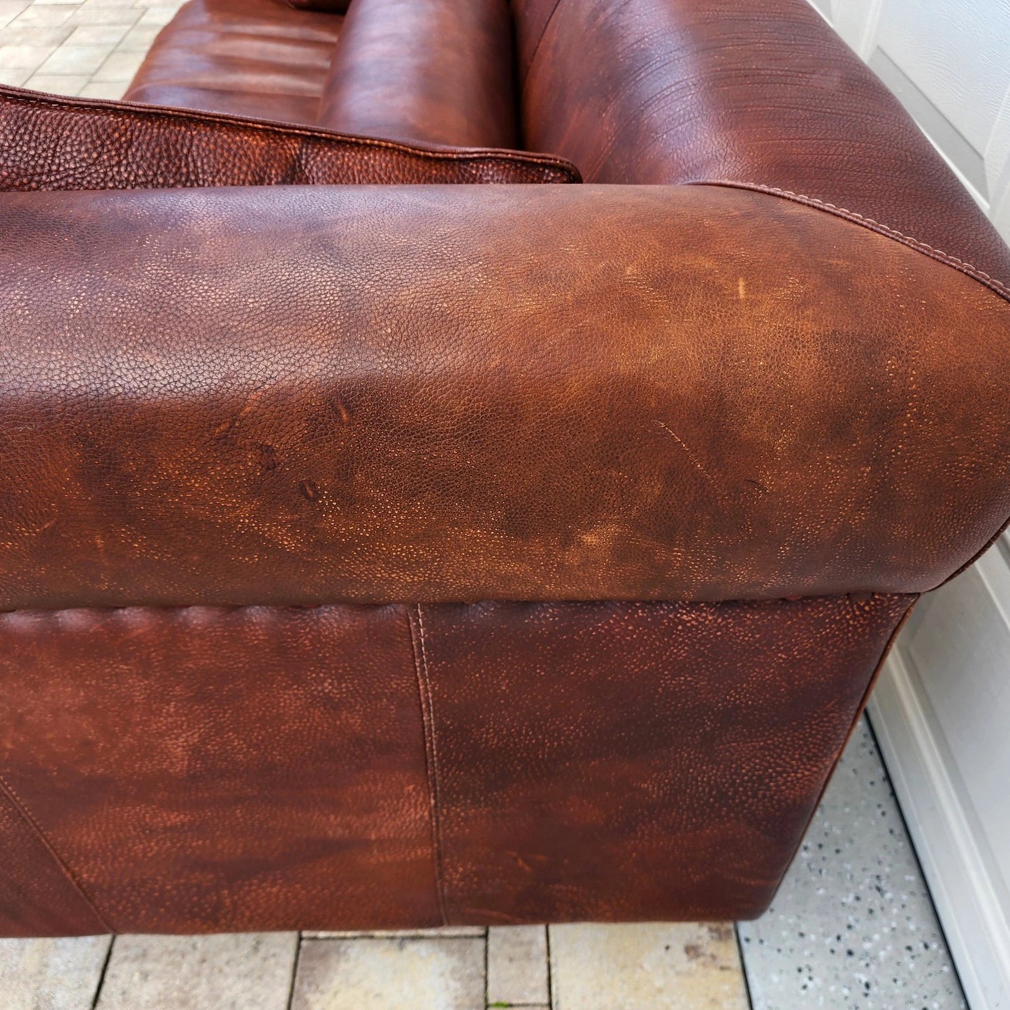Italian Leather Sofa by Baxter of Italy