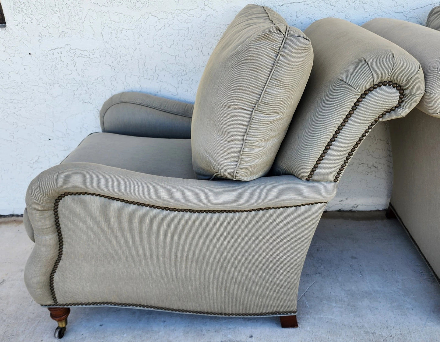 Vanguard Craftwork English Club Chairs & Ottoman