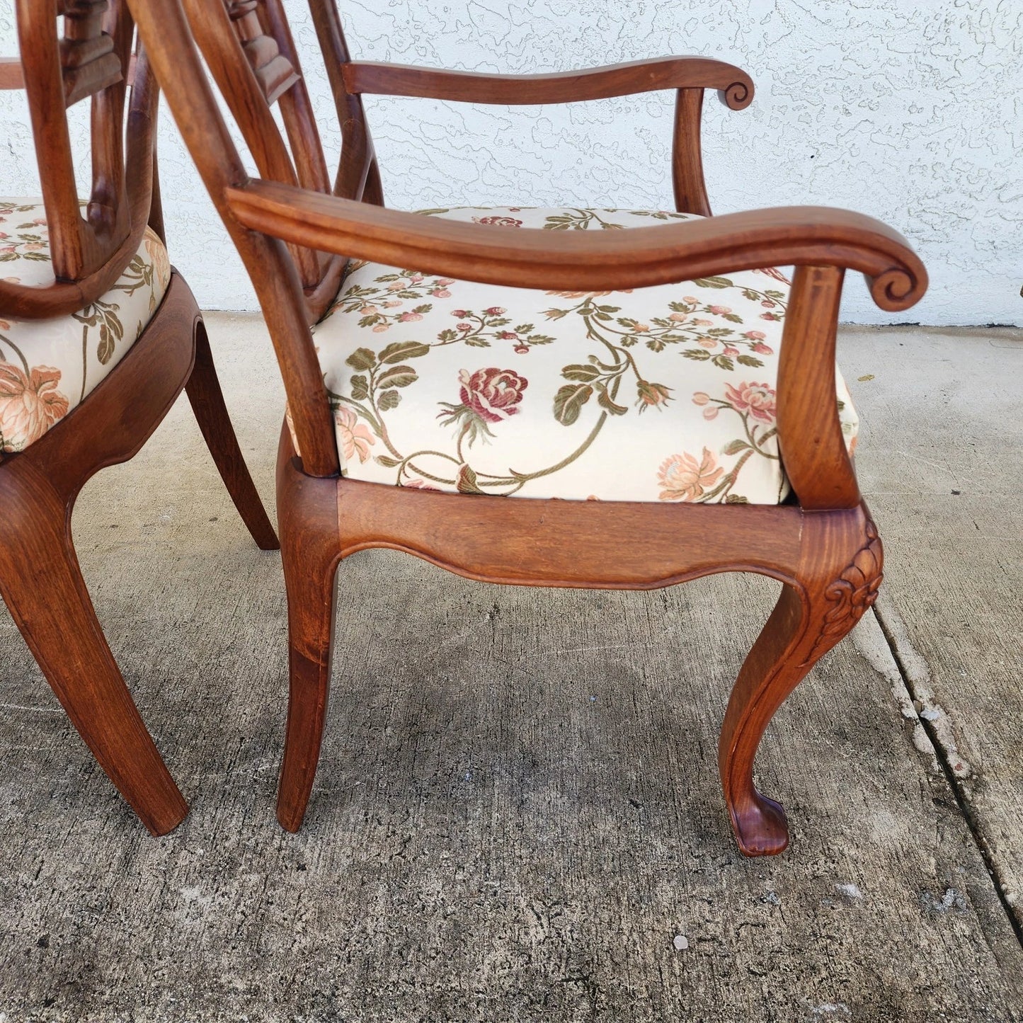George Zee & Co Hand Carved Rosewood Armchairs A Pair
