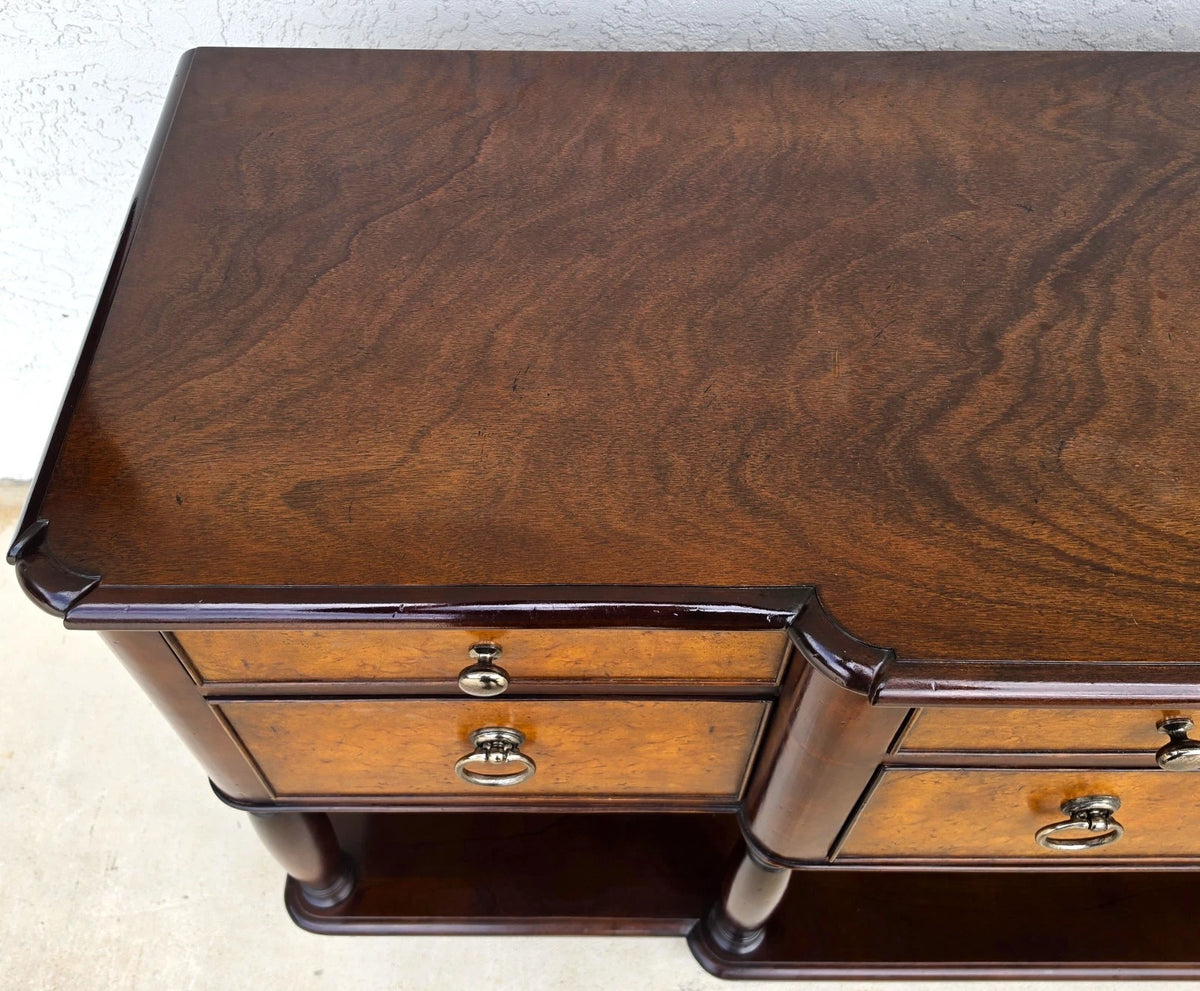 Baker Furniture Italian Provincial Mahogany Burl Wood Sideboard Buffet