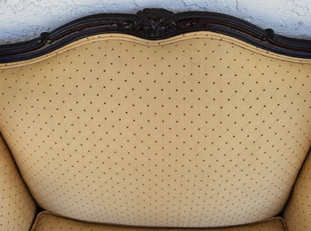 Pierre Deux Style French Country Provincial Bergere Lounge Chairs & Ottoman Pair