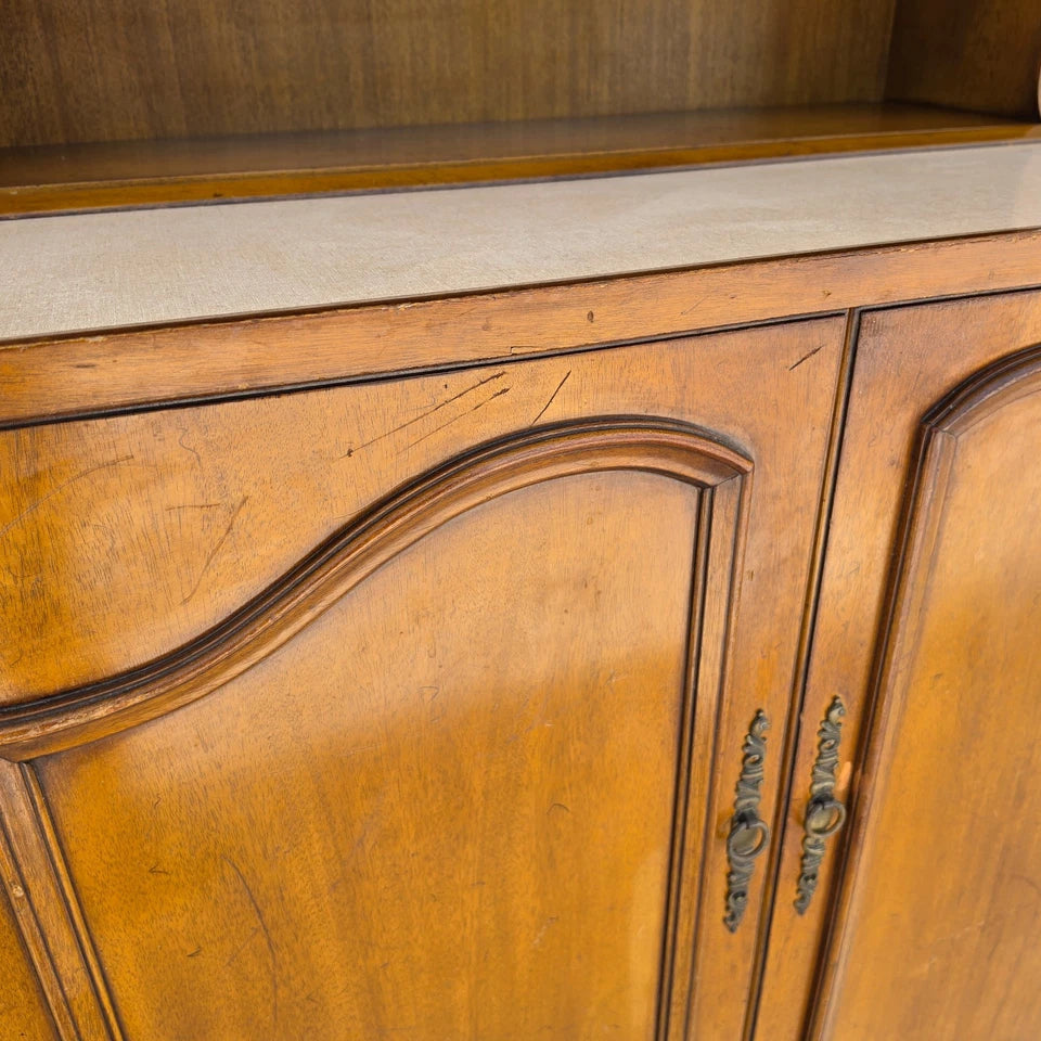 1930s Karges Country French Walnut Pullout Folding Service Bar