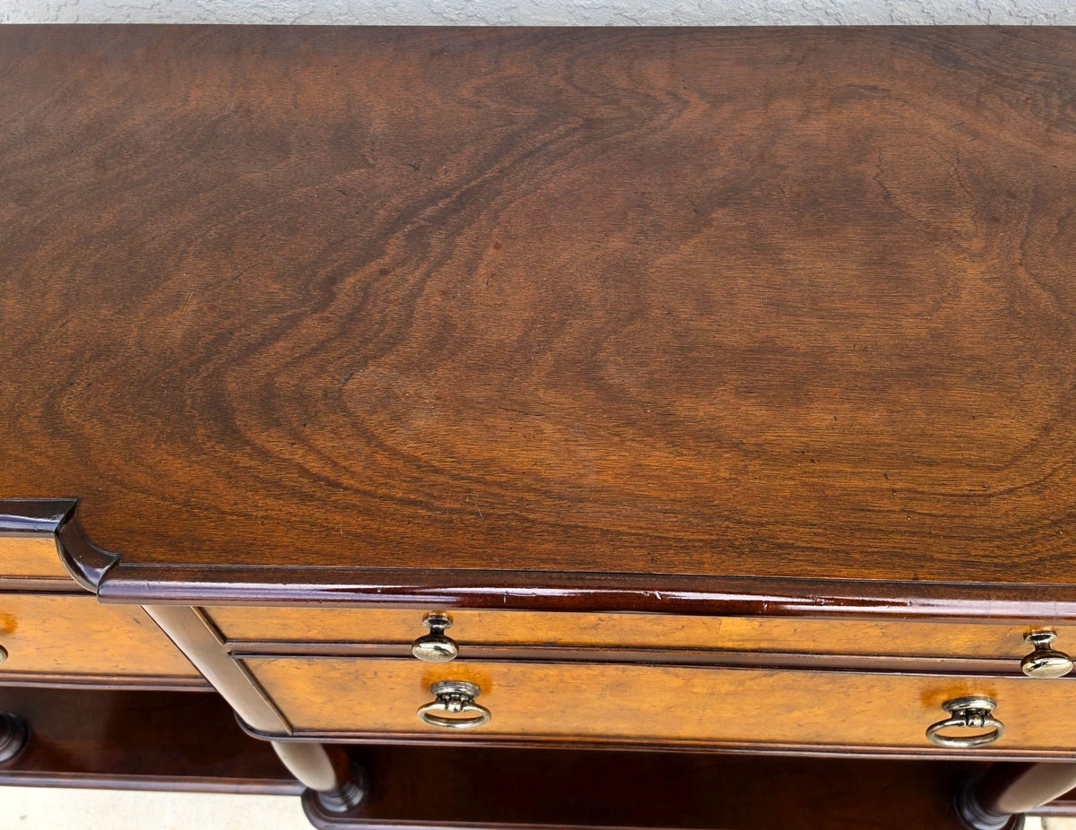 Baker Furniture Italian Provincial Mahogany Burl Wood Sideboard Buffet