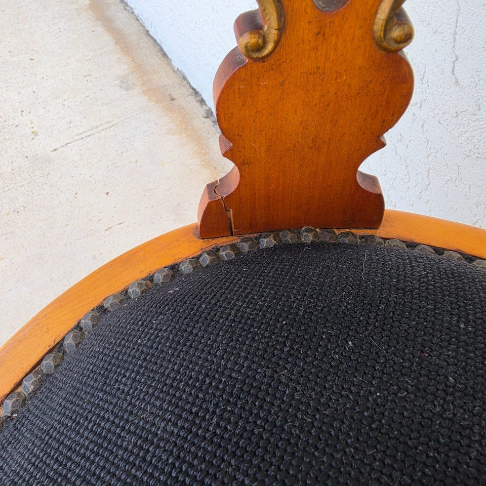 Antique Circa 1900 Victorian Corner Tub Barrel Chairs Set of 2