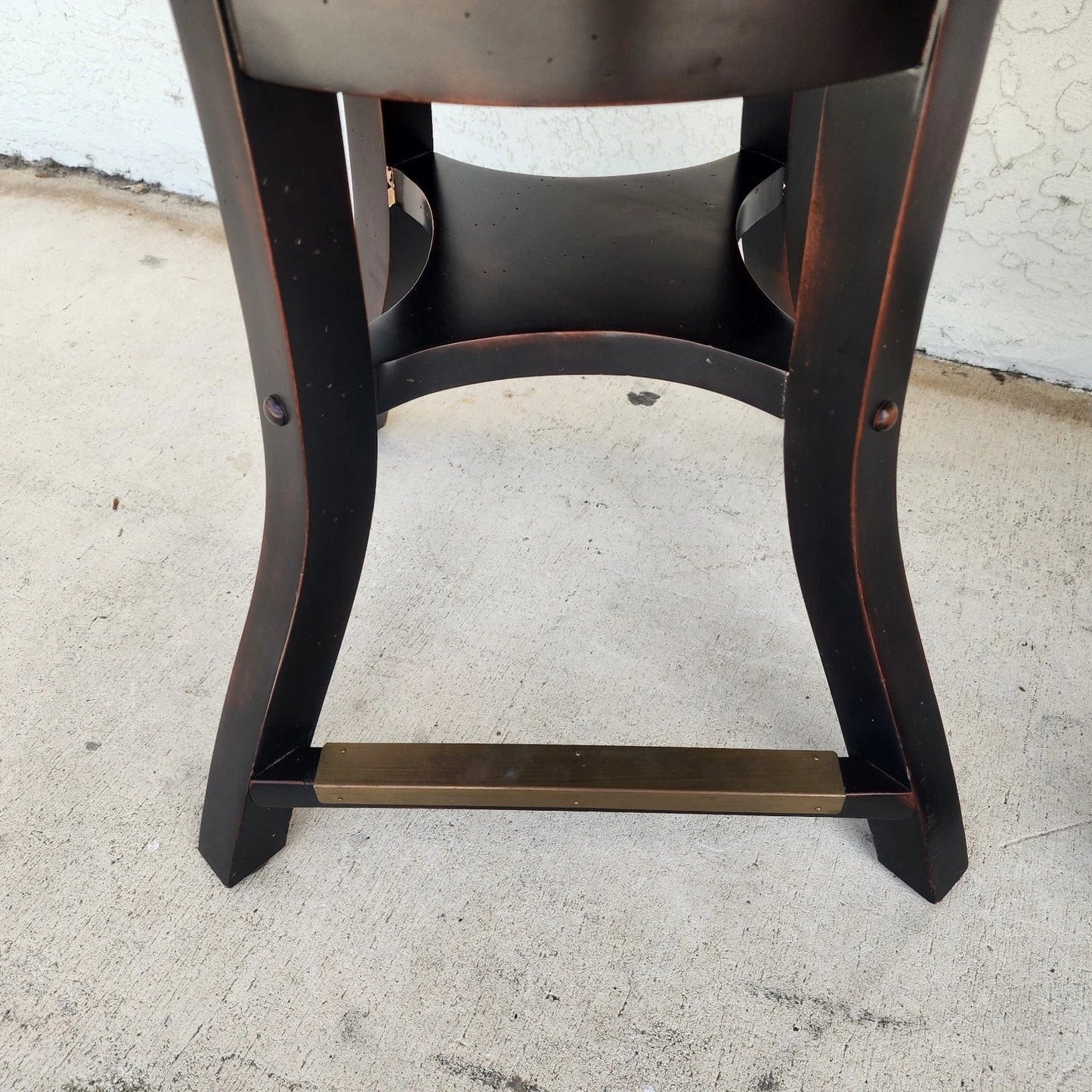 Top Grain Leather Swivel Counter Stools Pair