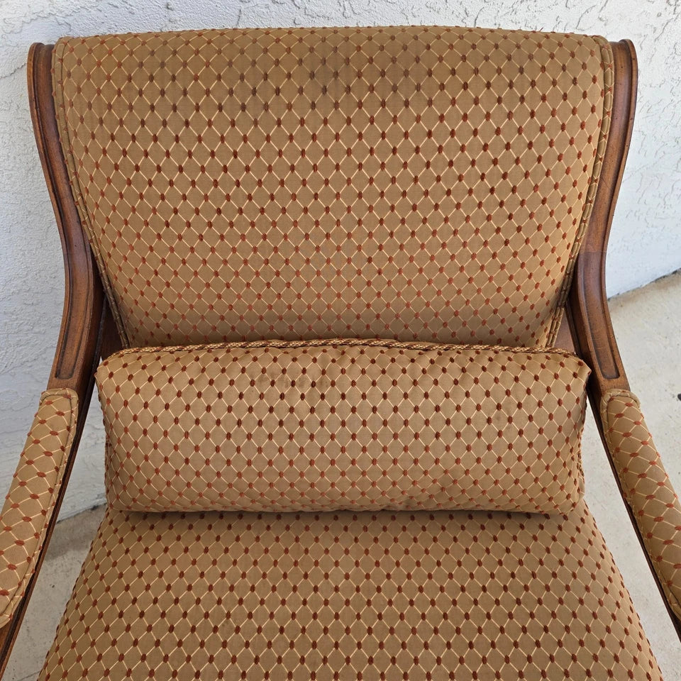 Ethan Allen Regency Style Bergere Lounge Armchairs Pair