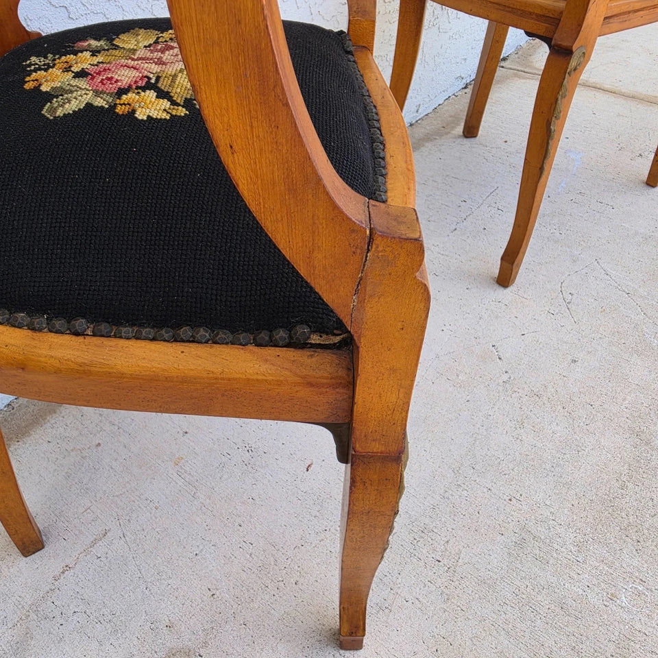 Antique Circa 1900 Victorian Corner Tub Barrel Chairs Set of 2