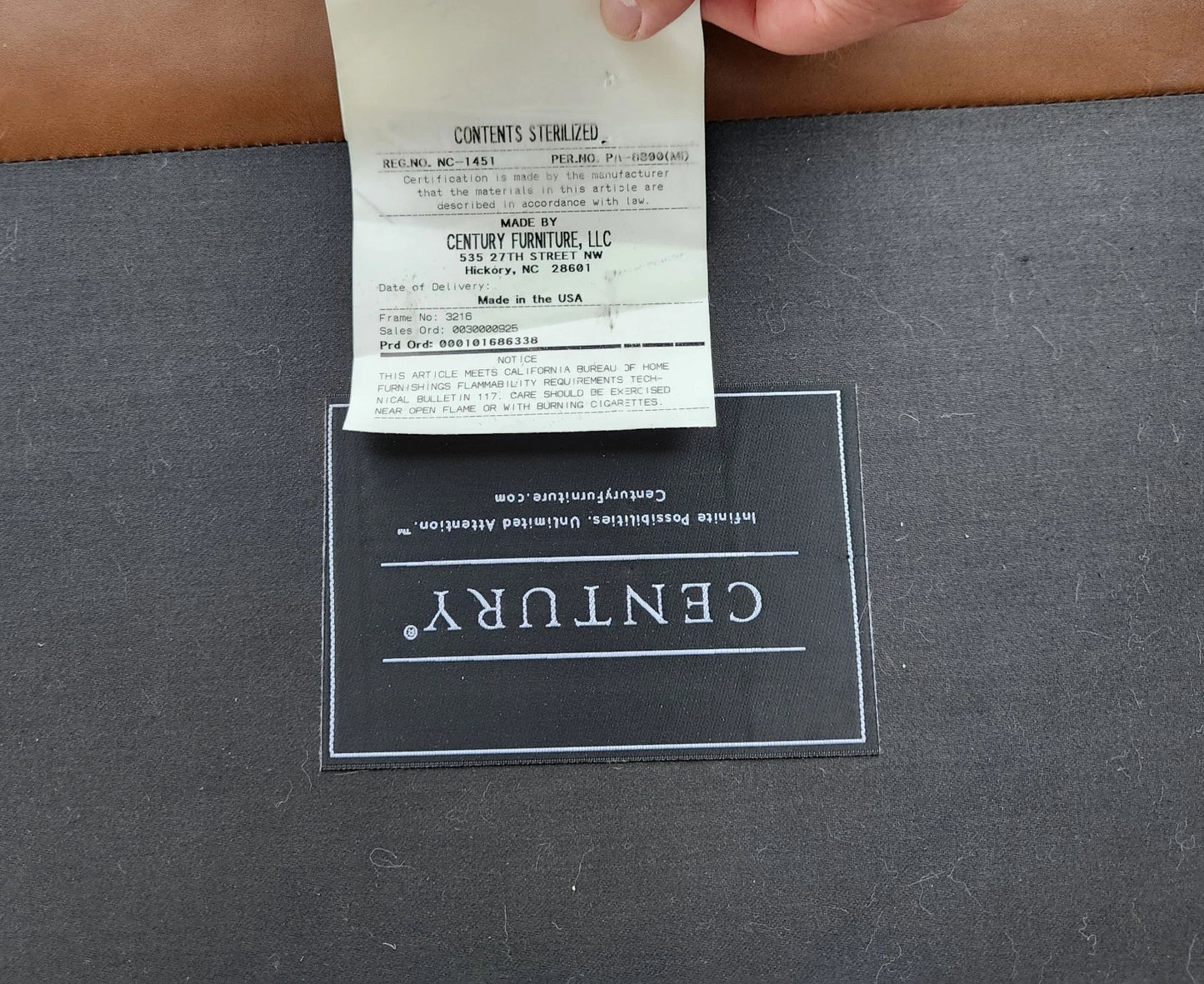 Century Furniture Leather Wingback Club Chair