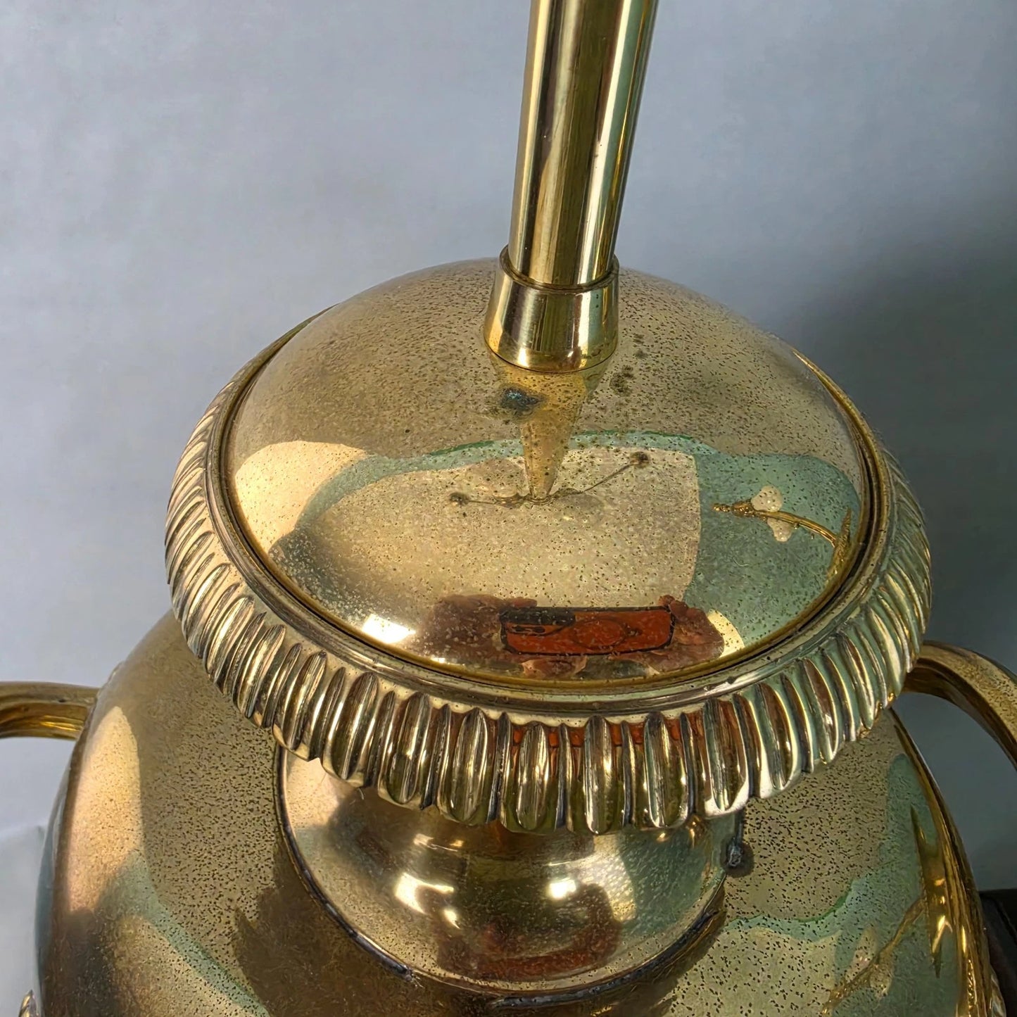 Vintage Marbro Polished Brass "Hydria" Table Lamps Dual Light A Pair