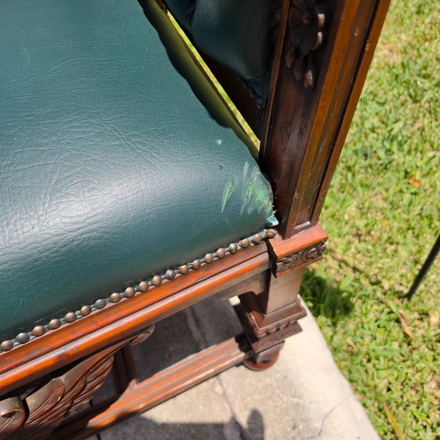 Antique Italian Renaissance Revival Hand Carved Dining Chairs Set of 4