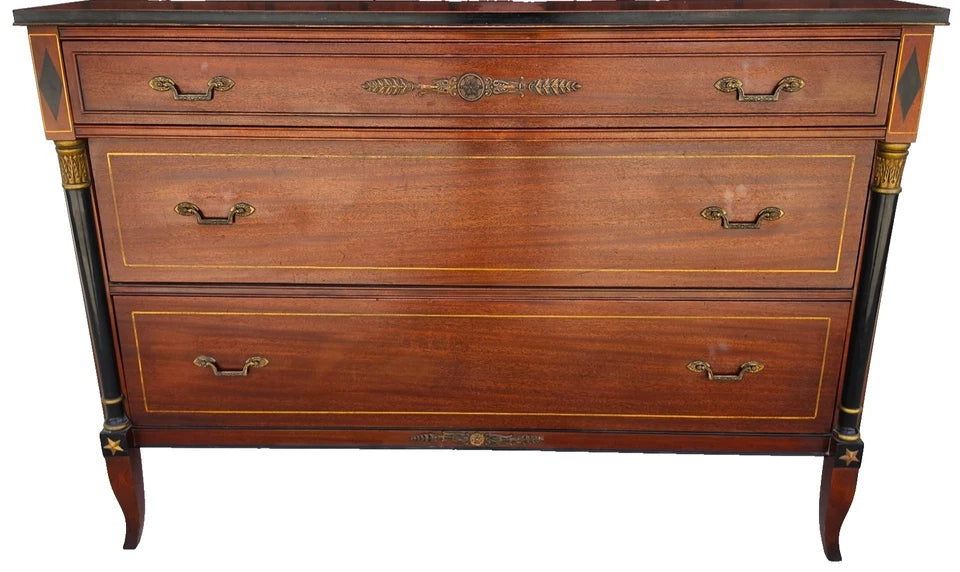Rway Mid Century French Empire Highboy Dresser