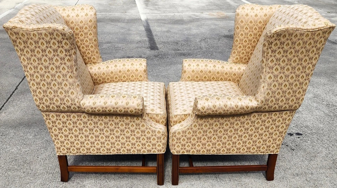Ethan Allen Wingback Chairs Pair