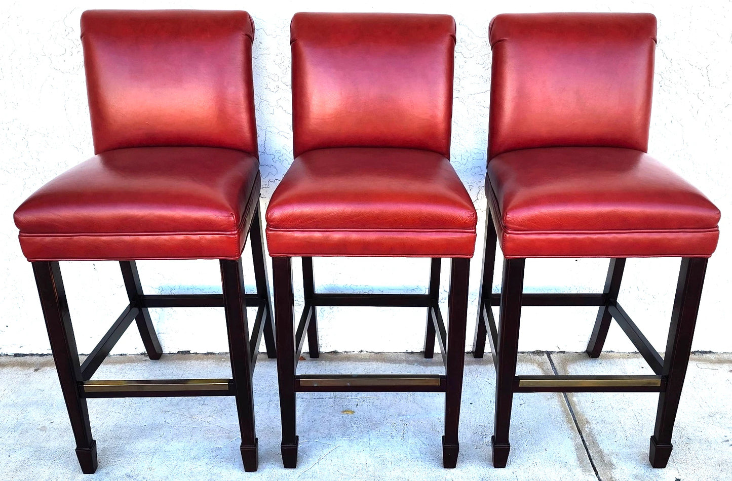 Designer Leather Barstools by Joseph Pubillones Interiors