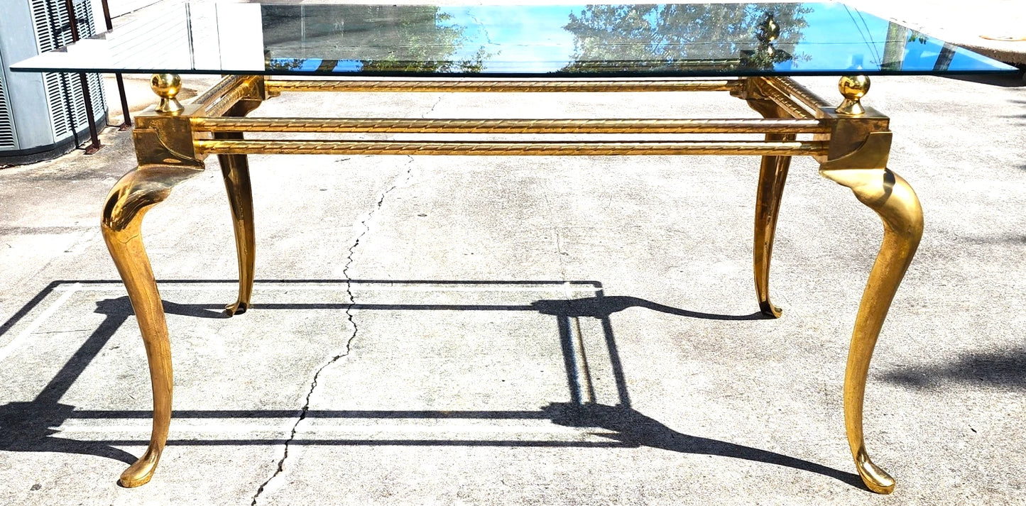 La Barge Brass Dining Table Desk 1970s