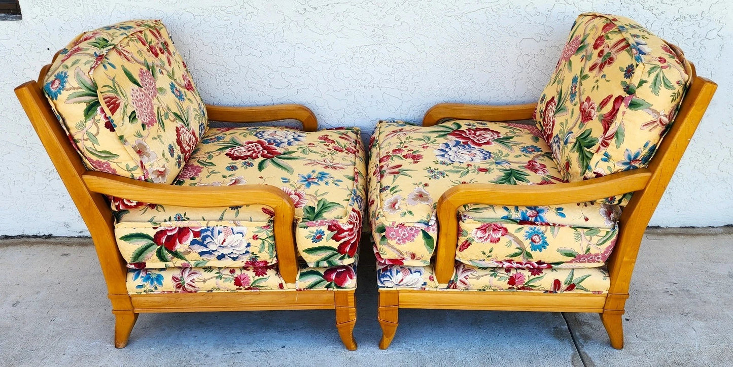 Antoinette Lounge Chairs Tropical Floral Pair