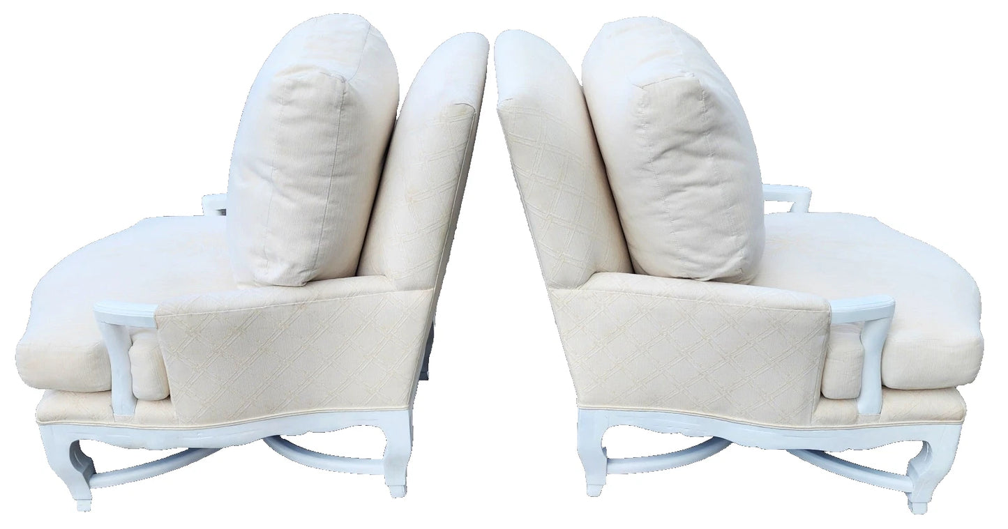 A. Rudin Palm Beach Regency Lounge Chairs Pair