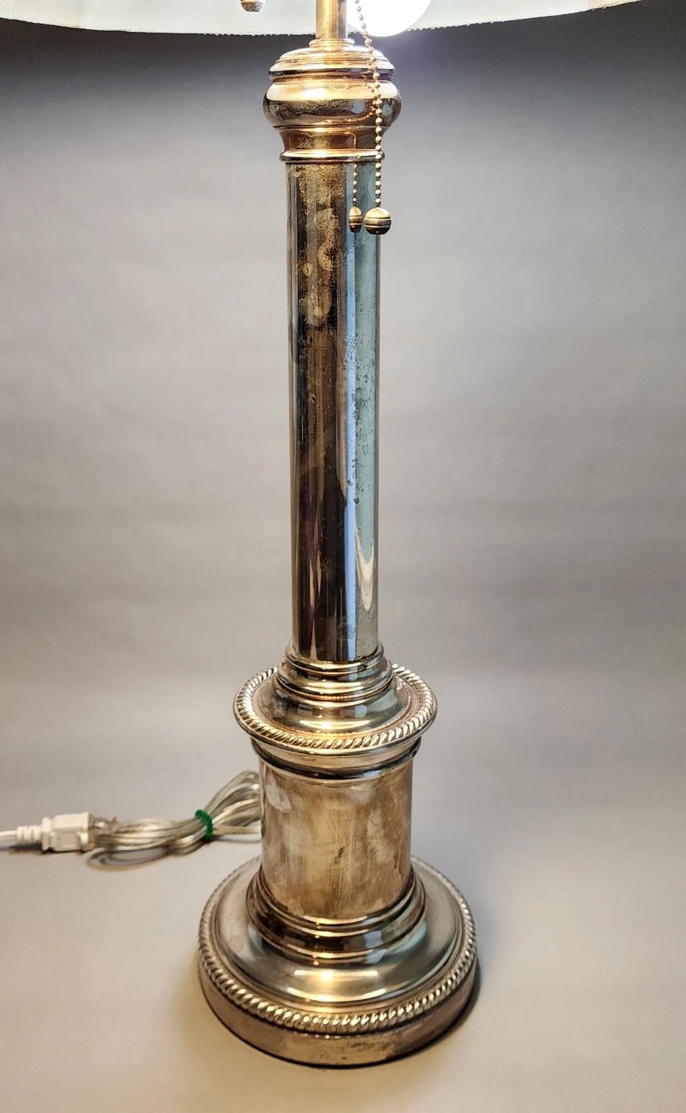 Ralph Lauren Silvered Brass Table Lamp & Shade