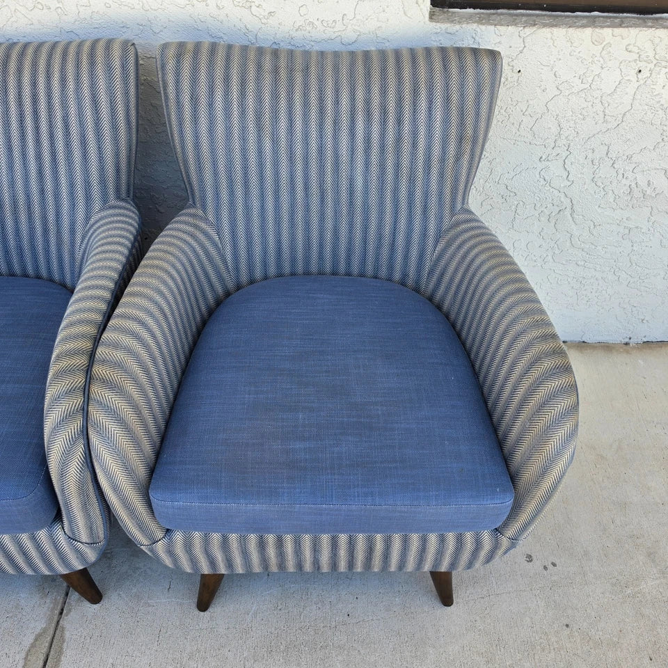 1950s MCM Edward Wormley Gio Ponti Style Armchairs Set of 4